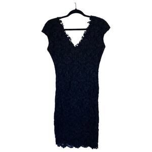 Vintage 90s Molly Malloy All That Jazz Black Lace Dress LBD Party Sexy Medium